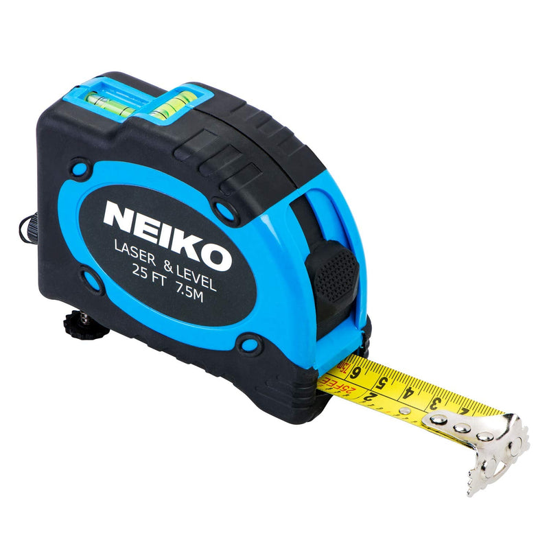 [AUSTRALIA] - Neiko 01601A Multi-Purpose SAE and Metric Measuring Tape with Level and Laser | 25-Feet (7.5 Meters) Maximum Measuring Length 25' SAE/MM TAPE MEASURE
