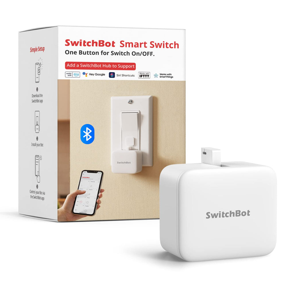  [AUSTRALIA] - SwitchBot Smart Switch Toggle - Make switches smart, app and timer control, add Hub Mini to make it compatible with Alexa, Google Home and IFTTT（White）Bot White