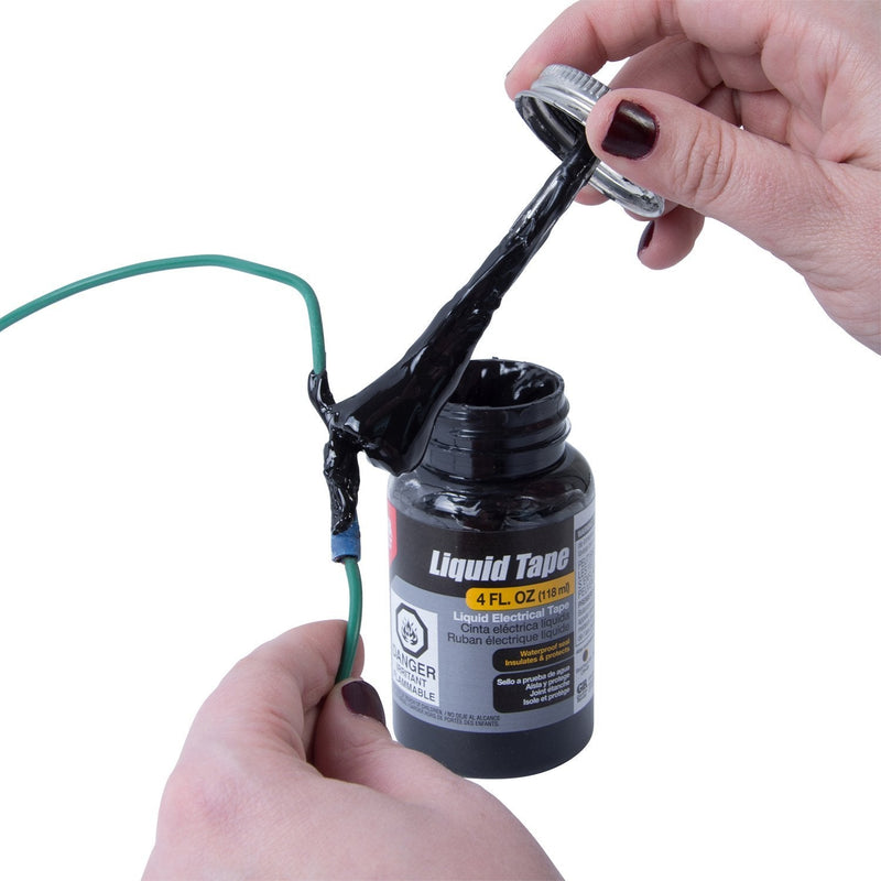  [AUSTRALIA] - Gardner Bender 07315001126 LTB-400 Liquid Electrical Tape, Easy-on, Waterproof, Indoor/Outdoor Use, 4 Oz. Jar, Black, Bottle, 4 Ounce
