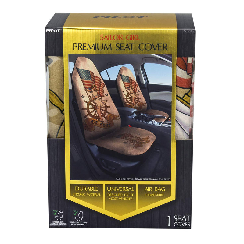  [AUSTRALIA] - Pilot Automotive SC-512 Pilot USA Pin Up High Back, Front Seat Cover Single