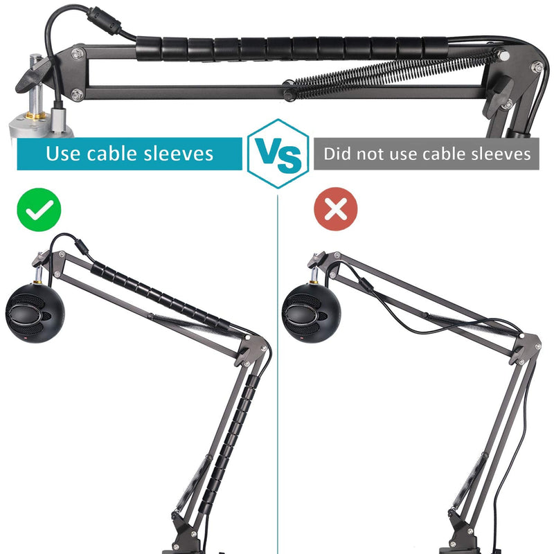  [AUSTRALIA] - Snowball iCE Mic Boom Arm Stand with Pop Filter, Compatible with Blue Snowball, Blue Snowball Ice USB Microphone with Cable Sleeve by SUNMON Mic Stand with Pop Filter and Cable Sleeve