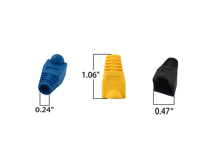 [AUSTRALIA] - Accessbuy 100 Pack RJ45 CAT6 CAT6E CAT5 CAT5E Ethernet Network Cable Strain Relief Boots Cable Connector Plug Cover Mixed Color