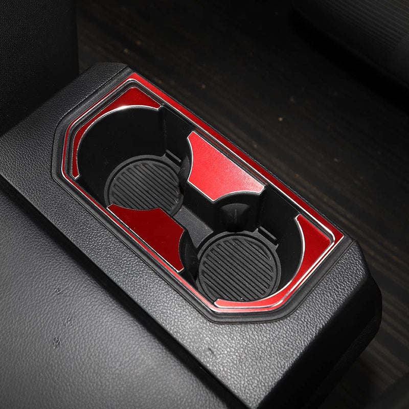  [AUSTRALIA] - Car Interior Gear Shift Panel & Cup Holder Frame Trim Cover for Ford F150 2016 2017 2018 (Red) Gear & Cup Holder Trim Set-Red