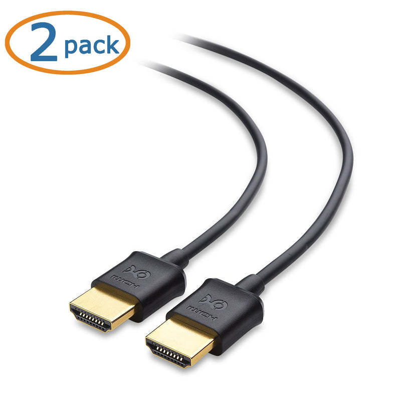 Cable Matters 2-Pack Ultra Thin HDMI Cable (Ultra Slim HDMI Cable) 4K Rated with Ethernet 3 Feet - LeoForward Australia