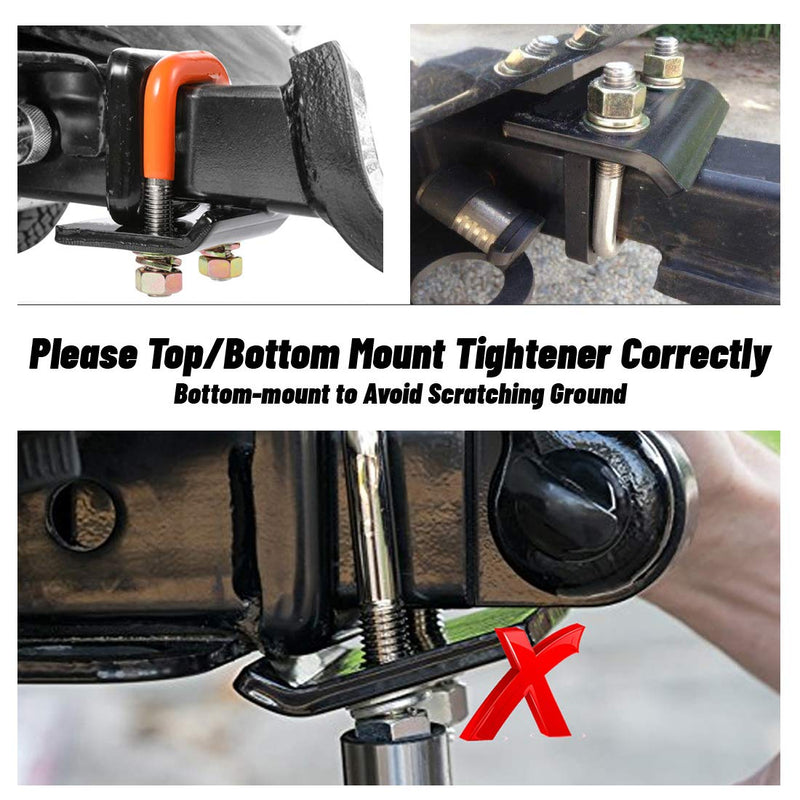  [AUSTRALIA] - CZC AUTO Hitch Tightener Heavy Duty Anti-Rattle Stabilizer for1.25 2 Inch Hitch, Rubber Coated Lock Down Hitch Stabilizer Set with a Wrench for Hitch Tray Cargo Carrier Bike Rack Trailer Ball Mount Orange 1 Pack