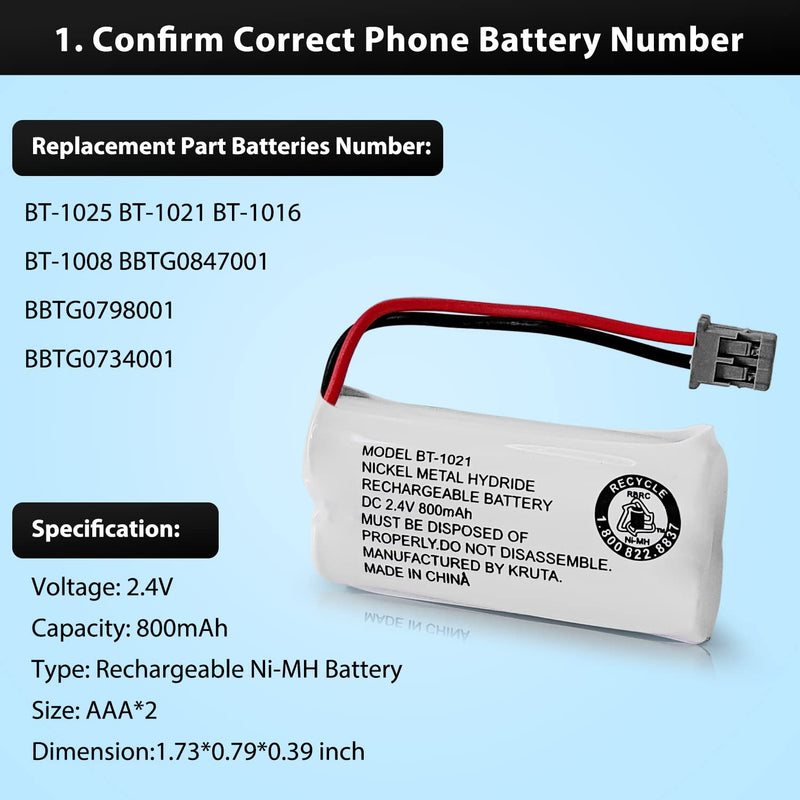  [AUSTRALIA] - BT-1021 BBTG0798001 Cordless Phone Battery Compatible with Uniden BT1021 BT-1025 BT-1008 BT-1016 Empire CPH-515B Cordless Phone (4) 4