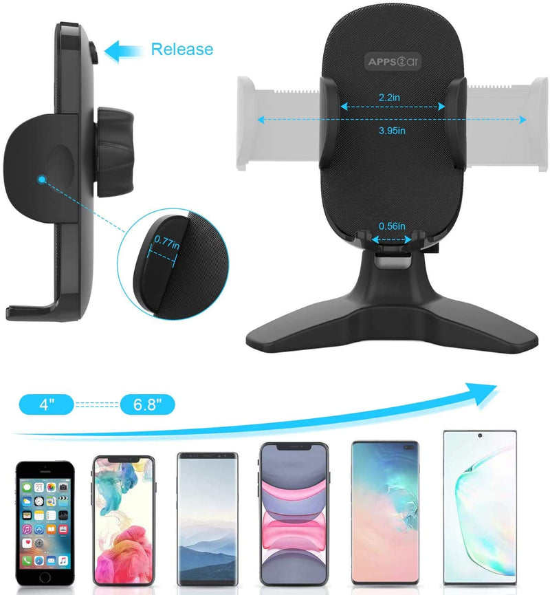  [AUSTRALIA] - Adjustable Cell Phone Stand, Phone Stand for Desk, Heavy Duty Phone Holder Cradle with 360 Degree, Home Office Accessories, Desktop Phone Holder Dock Desk Stand for iPhone, All Smartphones Black