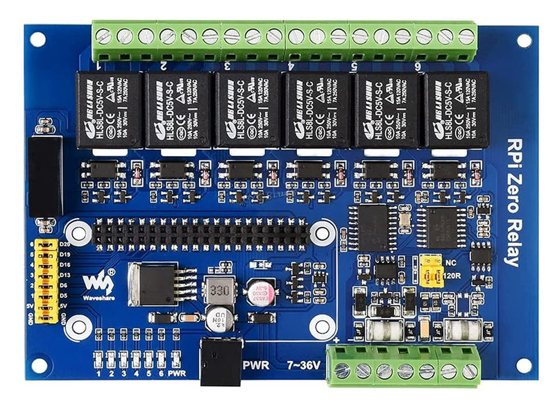  [AUSTRALIA] - Industrial 6-Channel Relay Module for Raspberry Pi Zero WH with RS485/CAN Bus Power Supply & Photocoupler Isolation Protections @XYGStudy