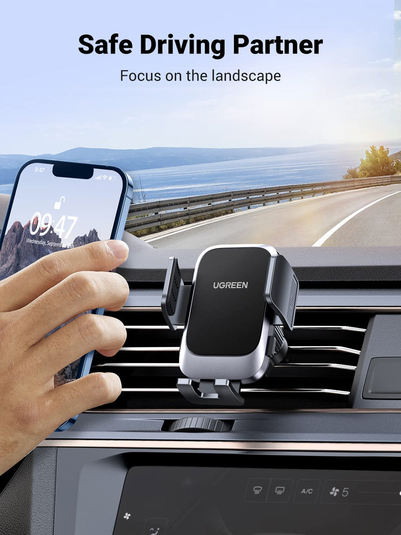  [AUSTRALIA] - UGREEN Car Phone Holder Mount for Dashboard Windshield Air Vent 3 in 1 Universal Cell Phone Holder for Car Accessories Cradle Compatible with iPhone 14 13 12 11 Pro Max Smartphone, Strong Suction Cup