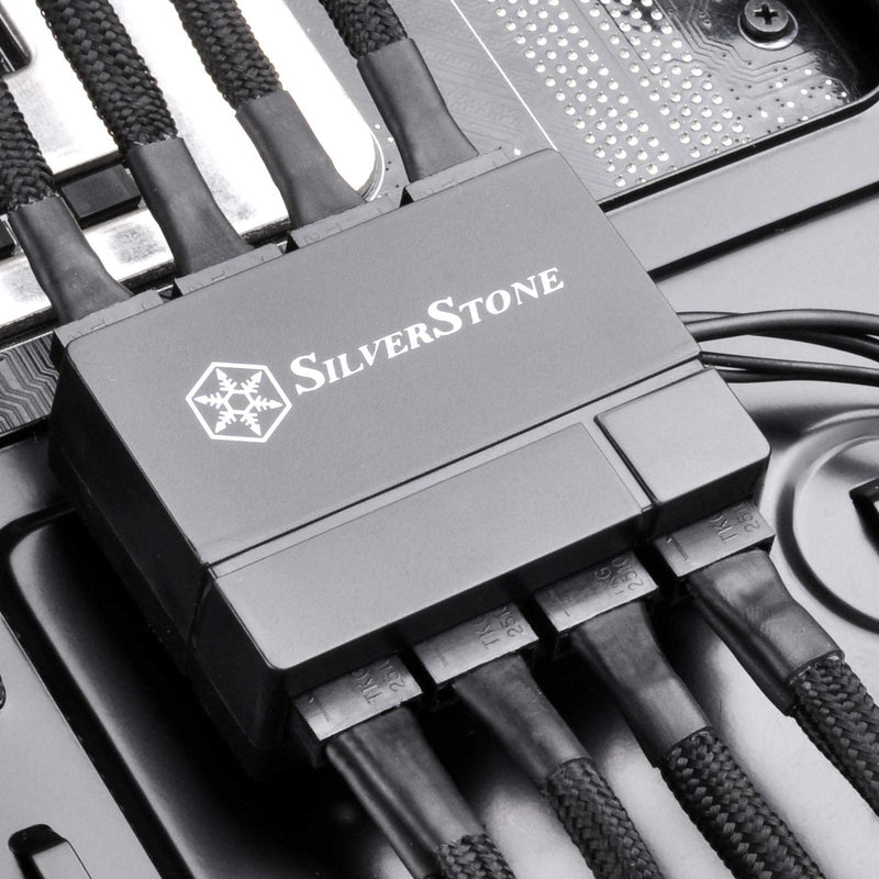 SilverStone Technology Silverstone 8-Port PWM Fan Hub/Splitter for 4-Pin & 3-Pin Fans in Black SST-CPF04-USA (Newest Version) - LeoForward Australia