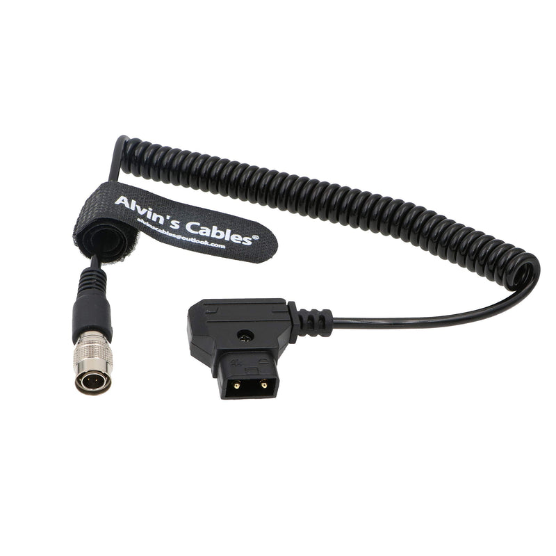  [AUSTRALIA] - Alvin's Cables Sound Devices ZAXCOM Coiled Power Cable D Tap to 4 Pin Hirose Male Straight 4pin Coiled Cable
