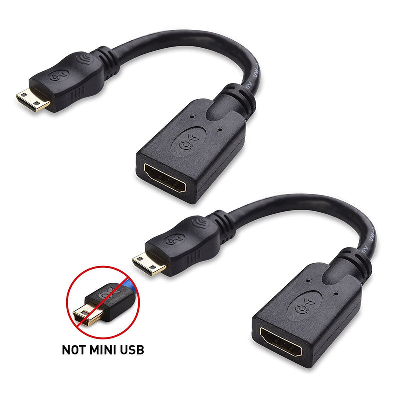 Cable Matters 2-Pack Mini HDMI to HDMI Adapter (HDMI to Mini HDMI Adapter) 6 Inches with 4K and HDR Support for Raspberry Pi Zero and More - LeoForward Australia