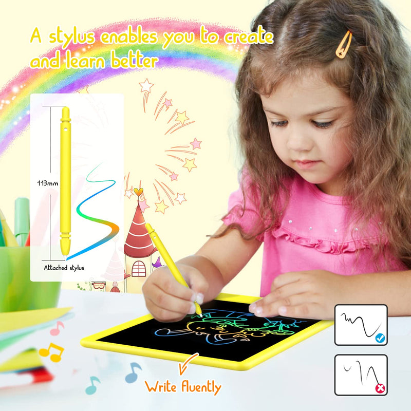 [AUSTRALIA] - LCD Writing Tablet Doodle Board, Colorful Drawing Pad, Electronic Drawing Tablet, Drawing Pads,Travel Gifts for Kids Ages 3 4 5 6 7 8 Year Old Girls Boys (10.5 inch, Orange+Yellow) 10.5 inch Orange&Yellow