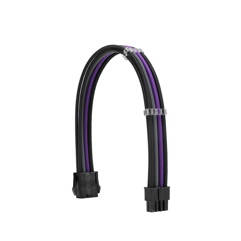  [AUSTRALIA] - FormulaMod Sleeve Extension Power Supply Cable Kit 18AWG ATX 24P+ EPS 8-P+PCI-E8-P with Combs for PSU to Motherboard/GPU Fm-NCK3 (Black Grey Purple) Black Grey Purple