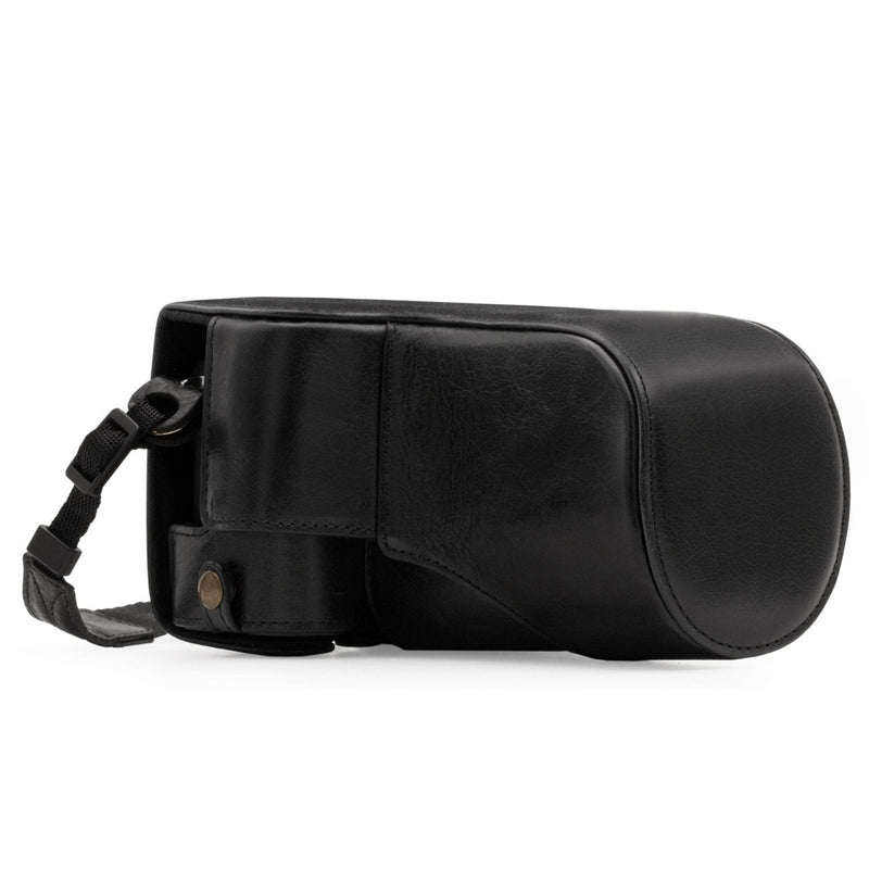  [AUSTRALIA] - Megagear MG1182 Canon EOS M6 (18-150 mm) Ever Ready Genuine Leather Camera Case & Strap with Battery Access, Black