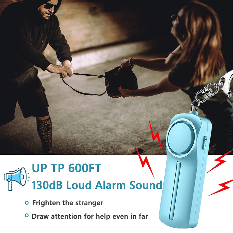  [AUSTRALIA] - Safe Personal Alarm - 130dB Self Defense Keychain Alarm with LED Light Emergency Safety Alarm for Women Kids Elderly (Blue&Pink) Blue&Pink