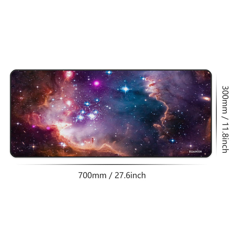 Galaxy Gaming Mouse Pad XL, Extended Large Mouse Mat Desk Pad, Stitched Edges Mousepad, Long Non-Slip Rubber Base Mice Pads (27.6"x11.8"x0.12") 300*700*3mm Galaxy - LeoForward Australia