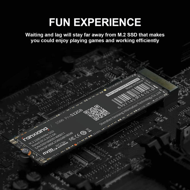  [AUSTRALIA] - Fanxiang S500 Pro 512GB NVMe SSD M.2 2280 PCIe Gen3x4 3200MB/s TLC 3D NAND 320TBW Internal Solid State Hard Drive