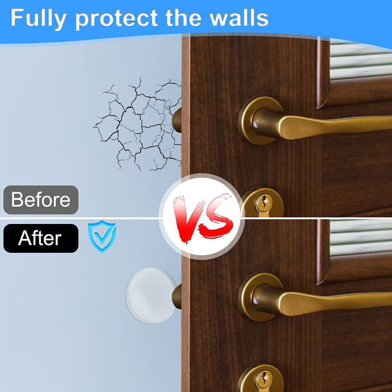  [AUSTRALIA] - 4 PCS 3.15" Door Stopper Wall Protector, Larger Door Handle Bumper, Reusable Wall Protectors with Self Adhesive 3m Sticker for Home or Office Protecting Wall, Quiet, Shock Absorbent Gel(Clear) 4pcs-3.15'' Clear