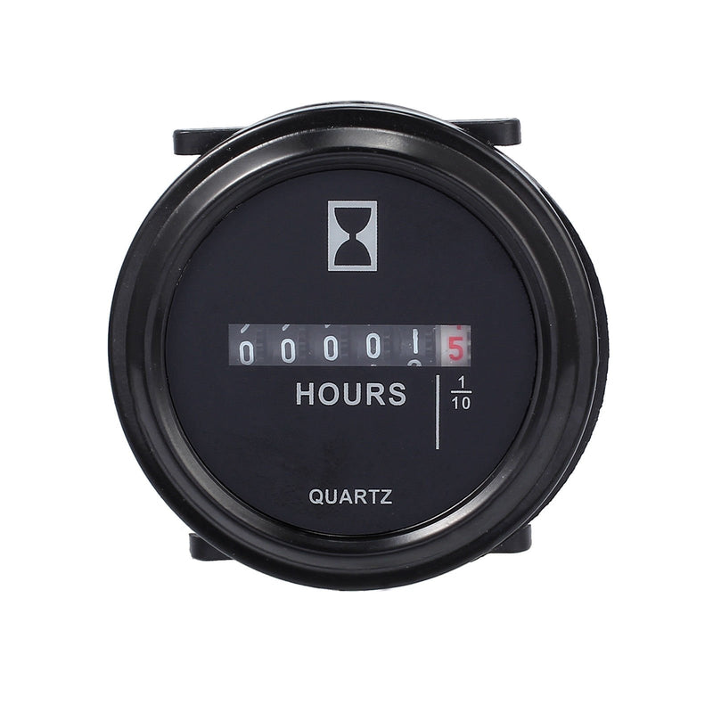  [AUSTRALIA] - AUTOUTLET Quartz Hour Meter 2" Round Gauge Waterproof Industrial Timer DC 12V 24V 36V 48V 72V 99,999.9 Hours, 0.01 Quartz for Marine Boat Engine