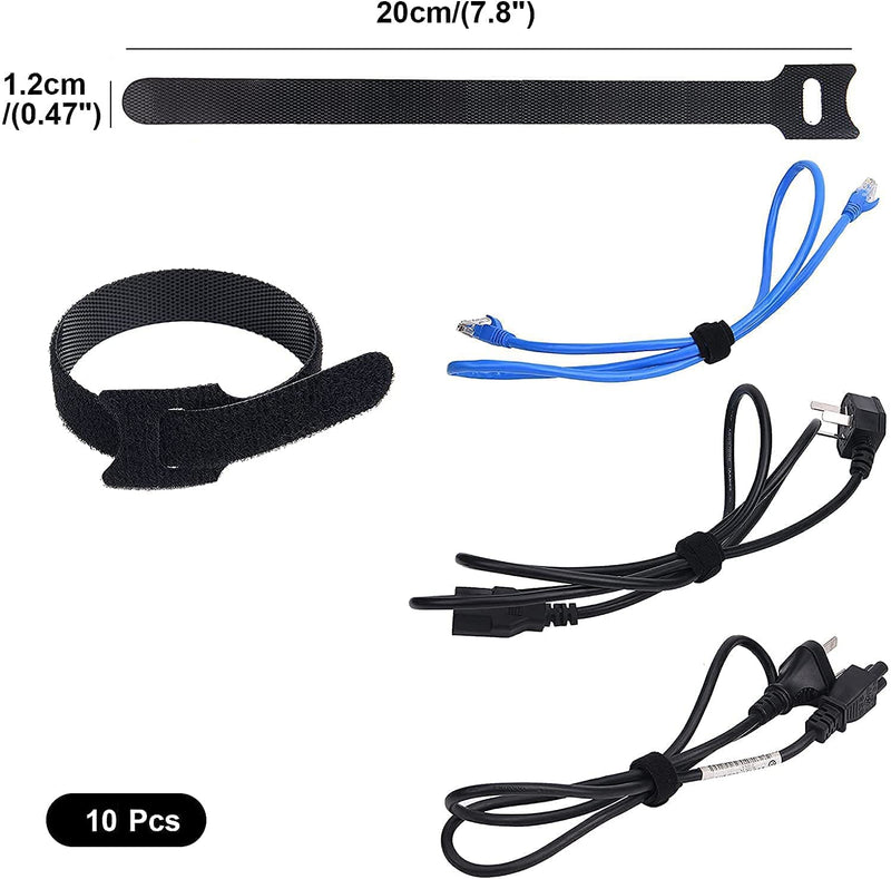  [AUSTRALIA] - SOULWIT Cable Management Kit, 4 Wire Organizer Sleeve, 3 Cable Holder, 10+2 Cable Organization Straps, 15 Large Cord Clips, 100 Cable Ties for TV PC Computer Under Desk Office Black