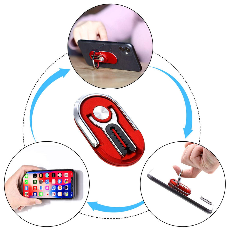  [AUSTRALIA] - 6 Pieces 3-in-1 Multipurpose Mobile Phone Bracket Holder 360 Degree Rotation Cell Phone Ring Stand for Car Home, 5 Colors