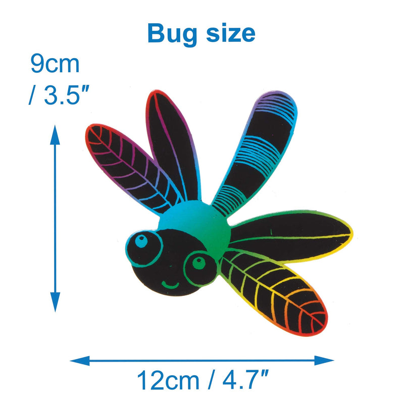  [AUSTRALIA] - Baker Ross AX844 Bug Scratch Art Magnets - Pack of 12, Arts and Crafts for Kids to Decorate and Display