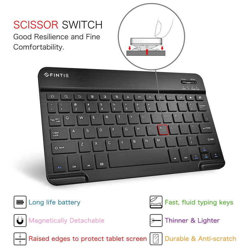  [AUSTRALIA] - Fintie 10-Inch Ultrathin (4mm) Wireless Bluetooth Keyboard for Android Tablet Samsung Galaxy Tab E/Tab A/Tab S, ASUS, Google Nexus, Lenovo and Other Android Devices