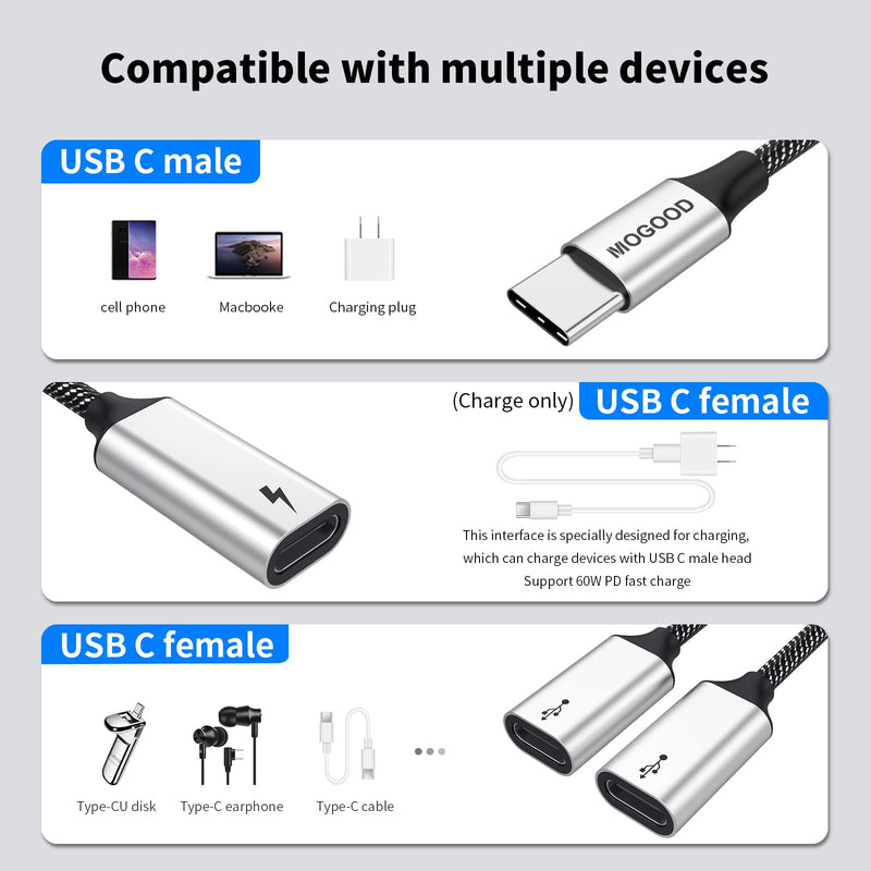  [AUSTRALIA] - USB C to USB C Female Adapter USB Splitter Y Cable,USB C Male to 3 USB-C Female Cord Converter,3 USB C Port Hub Charger Power Split Adapter for Mac,Xbox One Series X/S,PS4,PS5,Laptop 1pack Black