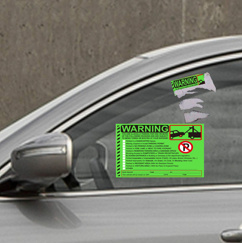 Parking Violation Stickers Notice Parking Violation Stickers Tow Stickers for Car Vehicle 50 pcs Private Parking Warning Stickers Adhesive Car Window Fluorescent Labels 5.5X7.5 inch - LeoForward Australia