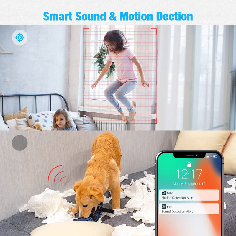  [AUSTRALIA] - Indoor Camera, 1080P Pet Camera with Motion and Sound Detection, Pan/Tilt/Zoom WiFi Camera with Night Vision, 2-Way Audio & Cloud Services for Baby Monitor Home Security Camera