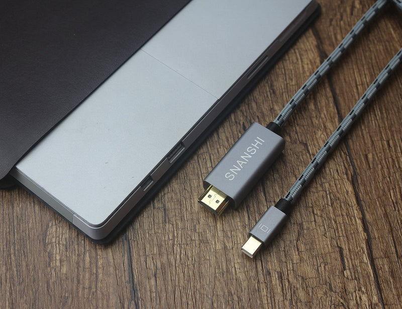  [AUSTRALIA] - Thunderbolt to HDMI, SNANSHI Mini DisplayPort to HDMI Thunderbolt to HDMI Cable 6ft for Surface Pro/Laptop/Book/Dock, MacBook, Projector Monitor Grey 6ft