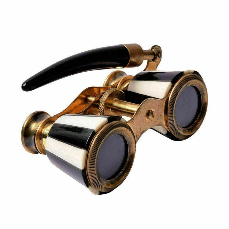  [AUSTRALIA] - Nautical Brass Mother of Pearl Binocular Telescope for Bird Watching Camping Vintage Spyglass Collectible Brass Marine Binocular Sailor Instrument by Royal Export