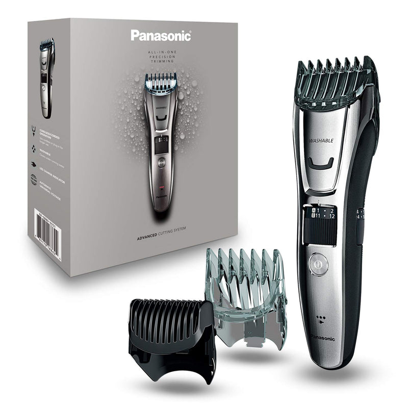 Panasonic Multigroom Beard Trimmer Kit For Face, Head, Body Hair Styling and Grooming, 39 Quick-Adjust Dial Trim Settings, Cordless/Cord, ER-GB80-S, Silver - LeoForward Australia
