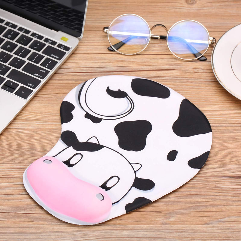  [AUSTRALIA] - Mouse Pad,Ergonomic Mouse Pad,Wrist Protected Elastic Gel Wrist Rest, Non-Slip Rubber Base Mouse Pad with Wrist Support for Gaming Computer Office Home Working Studying(Cow Style)