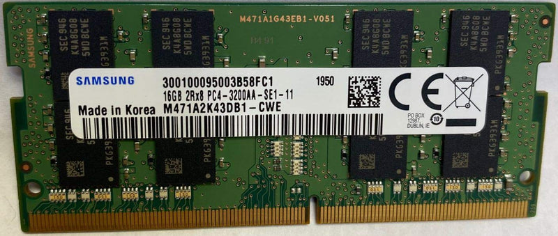  [AUSTRALIA] - 16GB DDR4 3200MHz PC4-25600 1.2V 2Rx8 260-Pin SODIMM Laptop RAM Memory Module M471A2K43DB1-CWE