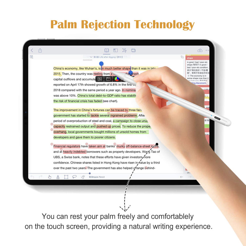 Stylus Pen with Palm Rejection for iPad - Mixoo Fine Tip Active Stylus iPad Pencil with Replaceable Tip for (2018-2020) Apple iPad Pro 11 & 12.9 inch/iPad 7th Gen/iPad 6th Gen/iPad Mini 5/iPad Air 3 - LeoForward Australia