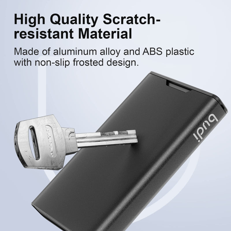  [AUSTRALIA] - BUDI Portable Aluminum Memory Card Case Shockproof Scratch Resistant Thin Credit Card Size Card Organizer Lightweight Card Holder Wallet Stores 6 SD Micro SDHC Micro SDXC Cards & 8 TF Cards