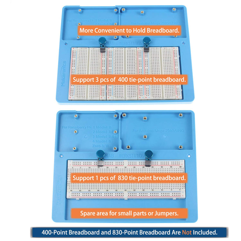  [AUSTRALIA] - Makeronics Microcontroller Board and RAB 7-in-1 Breadboard Holder with USB Cable Compatible with UNO R3 Board ATmega328P and Arduino IDE