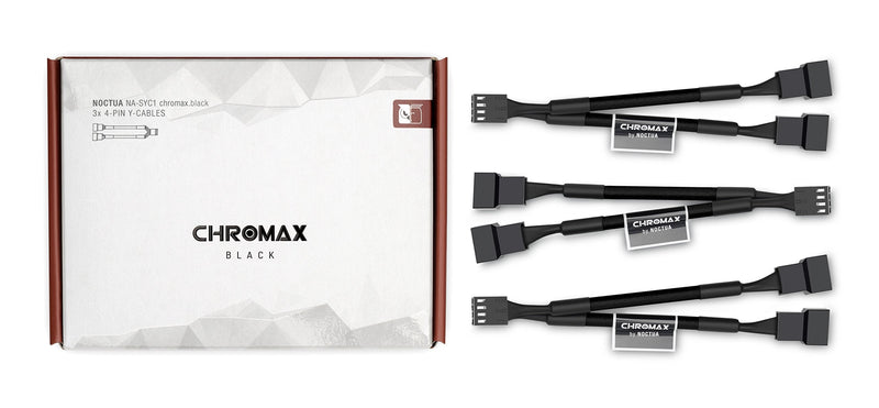  [AUSTRALIA] - Noctua NA-SYC1 chromax.Black, 4 Pin Y-Cables for PC Fans (Black) Y-Splitter-Cable 4 Pin PWM