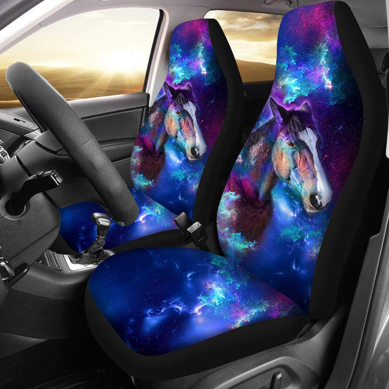  [AUSTRALIA] - PZZ Galaxy Horse Print Baja Blanket Bucket Seat Cover for Car, Truck, Van, SUV - Airbag Compatible