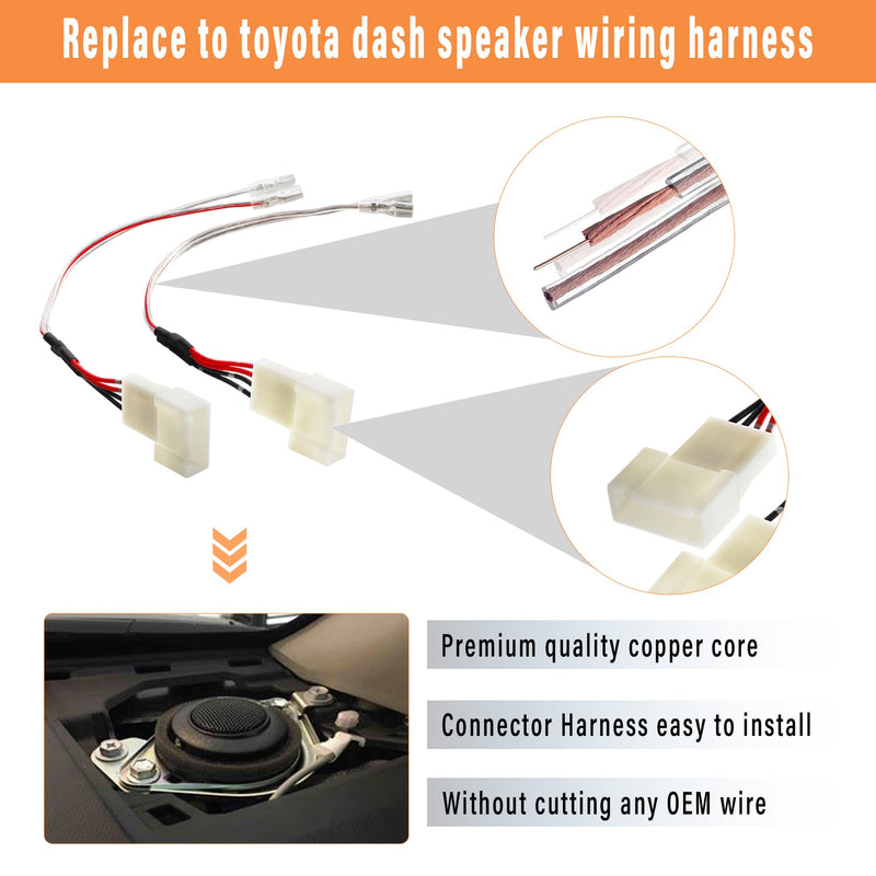  [AUSTRALIA] - NuIth Car Speaker Wire Harness Connector + Dash Tweeter Speaker Wiring Adapter Toyota Corolla/Camry 2012-2019 Subaru Forester/Impreza 2012-2020 Aftermarket Speaker Cable Plug