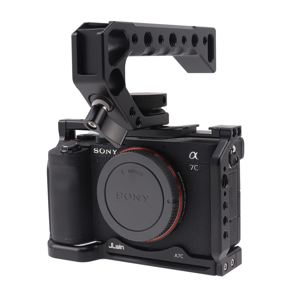  [AUSTRALIA] - Fotga Alloy Aluminum Camera Cage Stabilizer Bracket + Top Handle for Sony A7C ILCE-7C α7C Mirrorless DSLR Camera Video Film Making