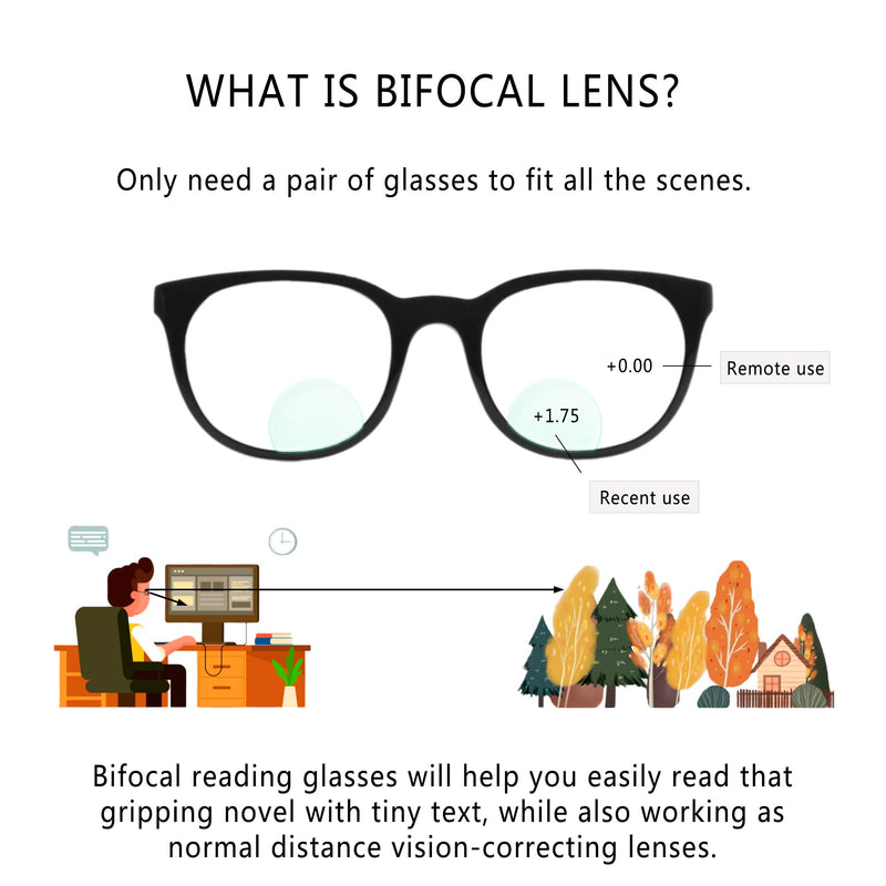  [AUSTRALIA] - LifeArt Bifocal Reading Glasses with Round Lenses, Blue Light Blocking Glasses, Gaming Glasses, TV Glasses for Women Men, Anti Glare(red, +0.00/+2.75 Magnification) Sg Nola_red 2.75 x