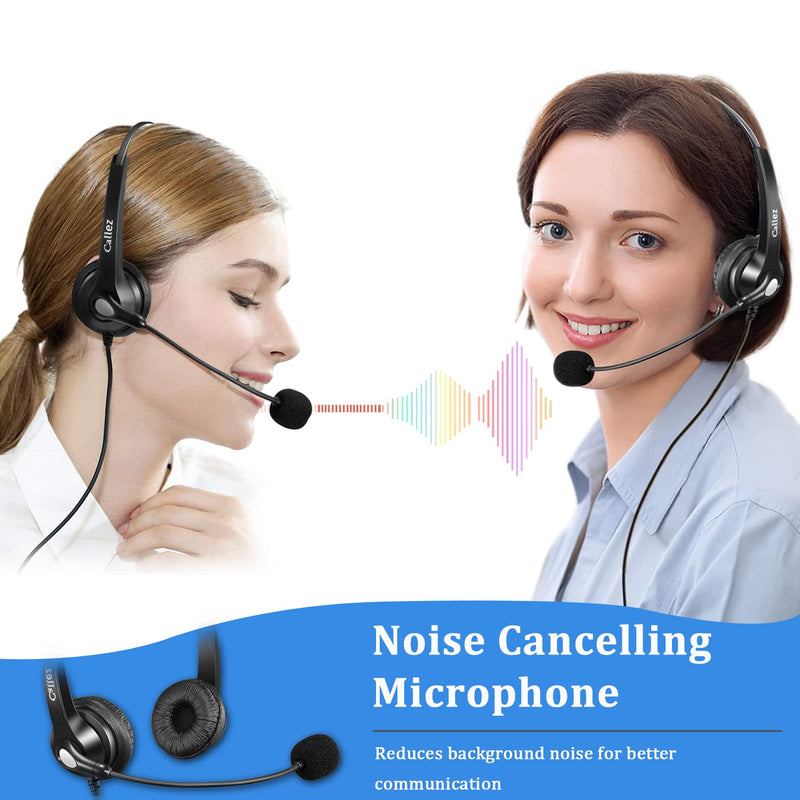  [AUSTRALIA] - Callez Phone Headset RJ9 with Noise Cancelling Microphone & Mute Switch, Telephone Headset Compatible with Cisco IP Phones 7841 7942 7821 8841 7962 7945 7965 8845 8851 7811 7941 8811 8861 Black