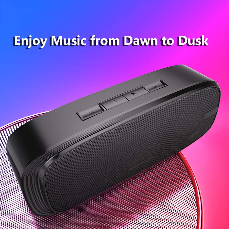 LENRUE Bluetooth Speaker, Wireless Portable Speaker with Loud Stereo Sound, Rich Bass, 12-Hour Playtime, Built-in Mic. Perfect for iPhone, Samsung and More Black - LeoForward Australia