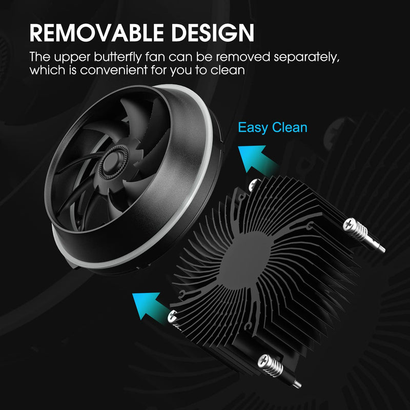  [AUSTRALIA] - Vetroo Eclipse Low-Profile ARGB CPU Cooler, 90mm 4-Pin PWM Fan, Premium Aluminum Fins, 95W TDP Air Cooler for Intel LGA 1700 Only