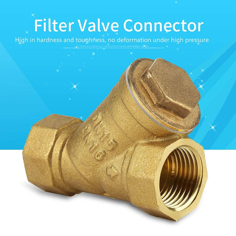  [AUSTRALIA] - Filter Valve Connector, 1/2" BSPP Female Thread Y Shaped Brass Strainer Filter Valve Connector Forged Brass Y-Strainer for Water Oil Separation