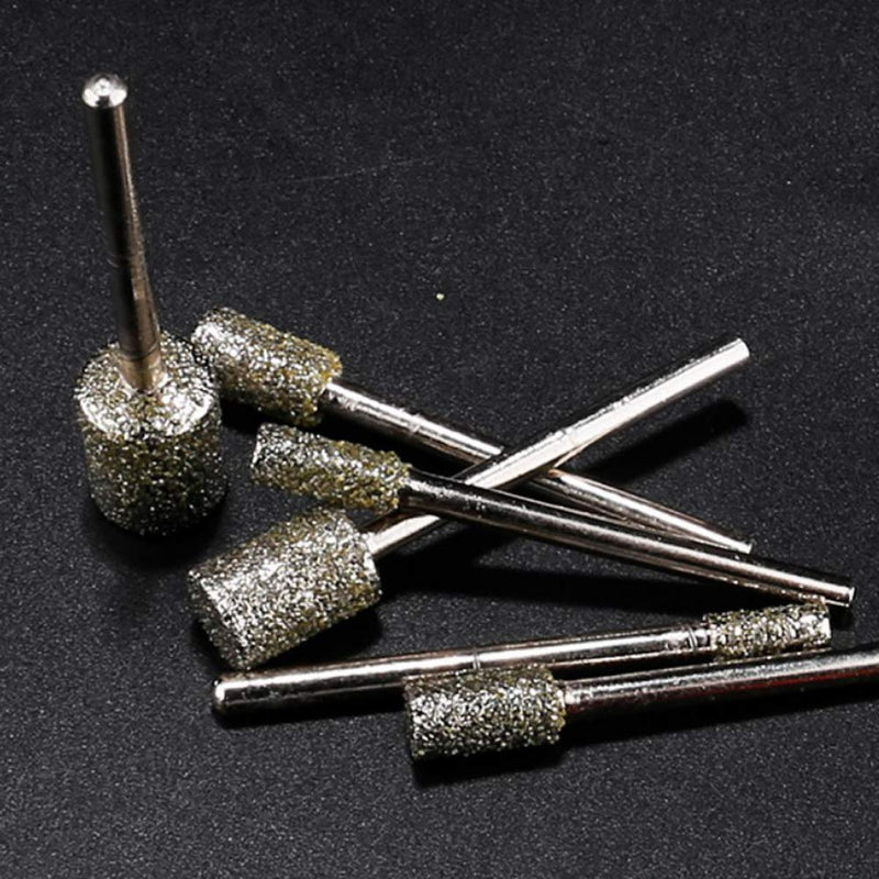 60 Grit Grinding Bit Sets, 1/8" Shank Diamond Coated Cylinder Head Rotary Grinding Burrs 3mm 4mm 5mm 6mm 8mm 10pcs cylinder-shaped - LeoForward Australia