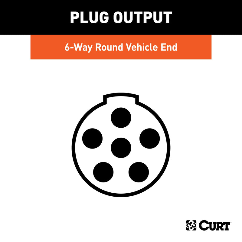  [AUSTRALIA] - CURT 58091 Vehicle-Side 6-Pin Round Trailer Wiring Harness Socket